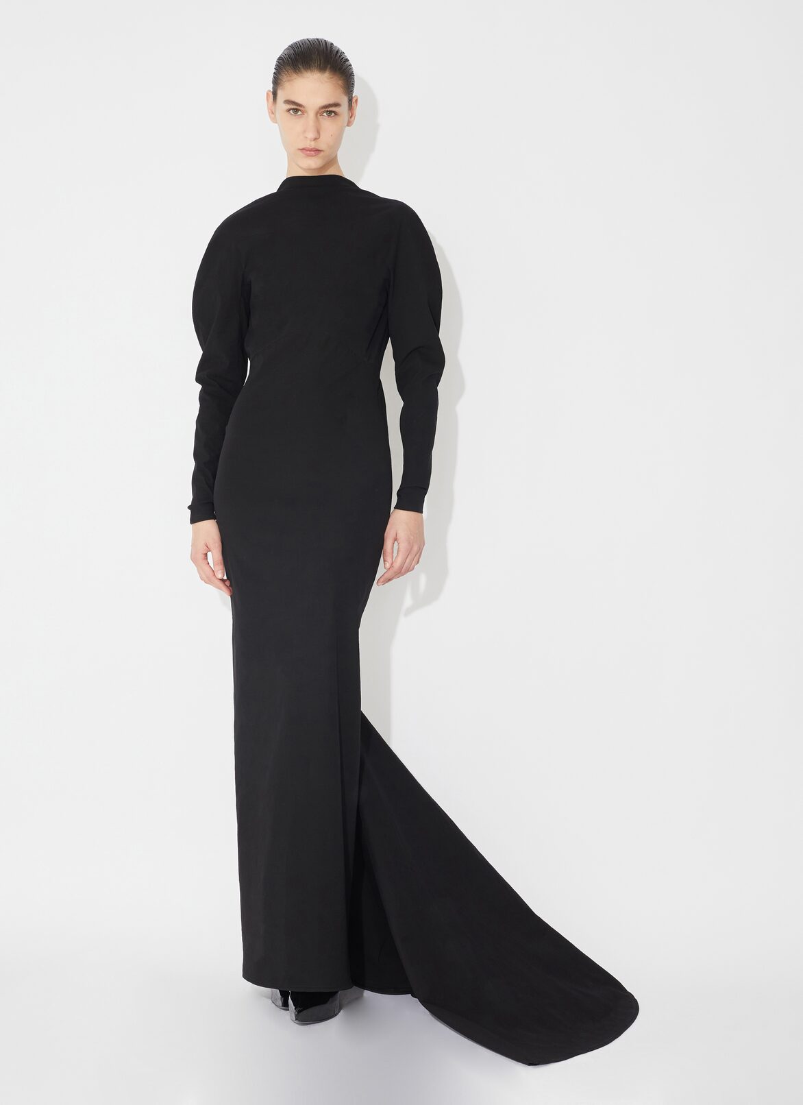 ROBE DE SOIRÉE EN TAFFETAS AVEC BIJOU ALAÏA ROBE DE SOIRÉE EN TAFFETAS AVEC BIJOU NOIR